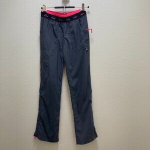 Koi scrub pants gray and pink double waisted slim fit mechanical strech XSpetite